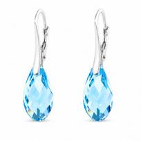 Sidabriniai auskarai „Enchanté (Aquamarine)“ su Swarovski® kristalais
