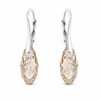 Sidabriniai auskarai „Enchanté“ (Rose Patina) iš 925 prabos sidabro su Swarovski kristalais