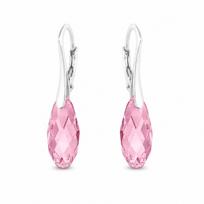 Sidabriniai auskarai „Enchanté (Light Rose)“ su Swarovski® kristalais