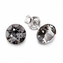 Sidabriniai auskarai moterims DiamondSky „Classic (Silver Night)“ su Swarovski kristalais