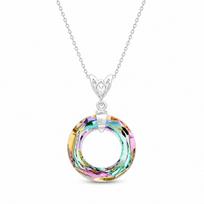 Kaklo papuošalas moterims DiamondSky „Cosmic Ring (Vitrail Light)“ su Swarovski kristalais