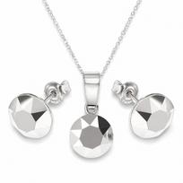 Sidabrinis papuošalų rinkinys moterims „Classic (Light Chrome)“ su Swarovski® kristalais