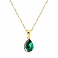 Sidabrinis pakabukas „Crystal Drop (Emerald)“ su Preciosa® kristalais