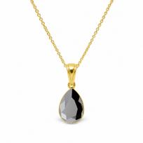 Sidabrinis pakabukas „Crystal Drop (Jet Hematite)“ su Preciosa® kristalais