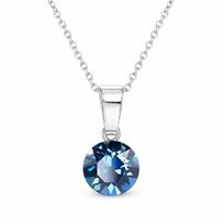 Sidabrinis pakabukas „Classic (Bermuda Blue)“ su Swarovski® kristalais