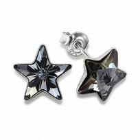 Sidabriniai auskarai „Star (Silver Night)“ su Swarovski® kristalais