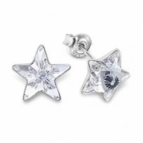 Sidabriniai auskarai „Star“ su Swarovski® kristalais