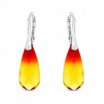 Sidabriniai auskarai „Rainbow Waterfall (Fireopal)“ su Swarovski® kristalais