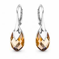 Sidabriniai auskarai „Baroque II (Light Colorado Topaz Light Chrome)“ su Swarovski® kristalais