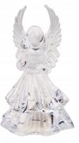 Kalėdinė dekoracija "Angelas" su LED apšvietimu, 10.5 cm, 6.3 cm, skaidri sp.
