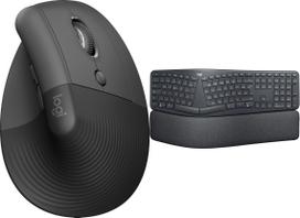Belaidis klaviatūros ir pelės komplektas Logitech Lift Graphite + Ergo K860, EN, juoda sp.