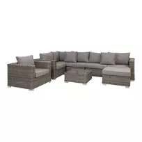 Lauko baldų komplektas Calvi, 169/68/68/60 x 318/68/68/60 x 64/64/31/31 cm, Kubu pilka