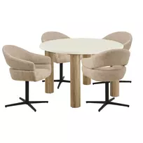 Valgomojo baldų komplektas Fondi ir Dover, 120/60 x 120/58 x 76/87 cm