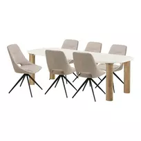 Valgomojo baldų komplektas Fondi ir Dokka, 240/57,5 x 100/52 x 76/87,5 cm