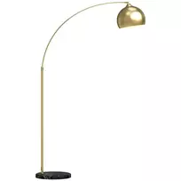 Aukščio reguliuojamas lankinis toršeras su kojiniu jungikliu, marmuro imitacijos pagrindu, 170-180 cm, auksas/juoda