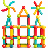Magnetiniai statybiniai blokeliai vamzdeliai, magnetinis konstruktorius, 64 vnt., magnetiniai konstrukciniai vamzdelių kubeliai, magnetinis statybos rinkinys