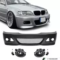 M3 išvaizdos Priekinis Bamperis, skirtas BMW E46 sedan / touring / coupe (98-05), su skaidriais priešrūkiniais