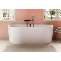 Villeroy & Boch Oberon 2.0 vonia 180x80 cm su panele, Quaryl, balta (su sifonu ir dangteliais)