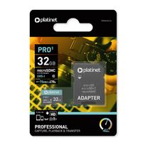 Memory card Platinet MicroSD 32GB (class10 UHS-III 90MB/s) + SD adapteris