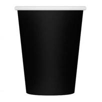 Spalvotas juodas popierinis puodelis, 250 ml, 6 vnt.