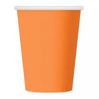 Spalvotas popierinis puodelis – oranžinis, 250 ml, 6 vnt.