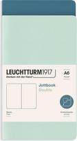Leuchtturm 1917 Užrašų knygelės Jottbook A6, lygūs lapai, lankstus viršelis, mėtų ir pilkai mėlynos spalvos, 80 g/m²