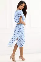 Mėlynų taškelių medvilninė suknelė Italy Moda
