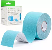 Sporto ir reabilitacijos kinezio juosta (kineziologinis teipas) Habys Strong Elastic 5 cm × 5 m, mėlyna