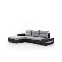 Kairinė kampinė sofa Eltap Ottavio, pilkas/juodas