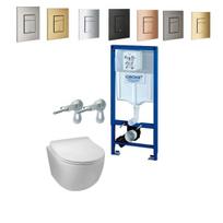 Potinkinis WC komplektas Grohe Rapid SL 2in1 38536001 su Balneo Luna WC puodu ir Grohe Skate Cosmopolitan mygtuku
