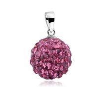 Sidabrinis pakabukas moteriai Disco Ball rožinis – 925 sidabras