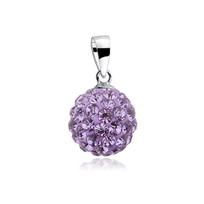 Sidabrinis pakabukas moteriai su violetiniais cirkoniais – Disco Ball, 925 sidabras