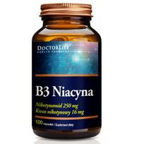 Doctor Life DOCTOR LIFE_Niacinamidas Vitaminas B3 nikotino rūgšties amidas 500 mg maisto papildas 100 kapsulių