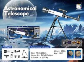 Vaikiškas astronominis teleskopas su stovu lęšiais