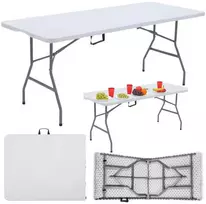 Lean Sulankstomas stalas su rankena 180x74 cm, baltas