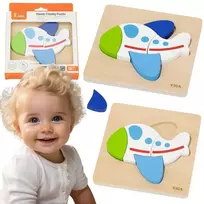 Viga Toys VIGA medinė dėlionė Spalvingas lėktuvas
