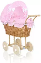 Pintas lėlių vežimėlis My Sweet Baby NATALIA su rausva patalyne