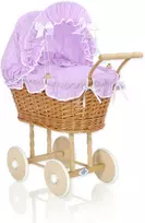 Pinti lėlių vežimėlis My Sweet Baby NATALIA natural su alyvine patalyne (modelis 1699-534)