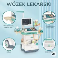 WOOPIE gydytojo vežimėlio rinkinys Little Doctor su EKG