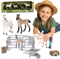 WOOPIE ūkio žirgų figūrėlių rinkinys Little Farmer 11 vnt. su priedais