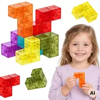 Dėlionė Woopie magnetinis konstruktorius vaikams Tetris 3D