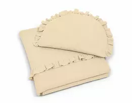 Kūdikių patalynės komplektas My Sweet Baby MUSLIN su raukšleliu - 2 vnt - kreminis