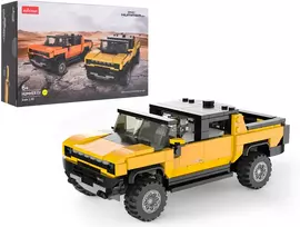 Techniniai konstruktoriaus blokeliai 1:30 Hummer EV geltoni