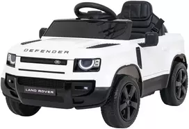 Vaikiškas Land Rover Defender baltas elektromobilis 12V