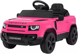Vaikiškas Land Rover Defender rožinis elektromobilis 12V