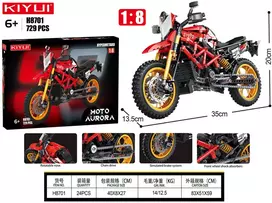 Raudonas motociklo plytų rinkinys 729 vnt