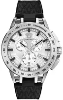 Vyriškas Versace Sport Tech chronografinis laikrodis sidabrinis
