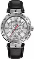 Vyriškas Versace Aion chronografinis laikrodis sidabrinis
