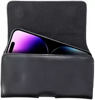 Dėklas prie diržo, Odinis dėklas 3XL (viduje apie: CAT S53, iki 9x17x1.5 cm) - Juodas