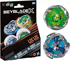 Hasbro Beyblade X | Circle Ghost 4-60LR UX & Hack Viking 4-55O UX Dual Pack Set